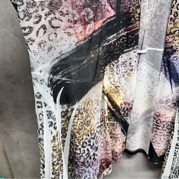 Jess & Jane Cardigan Womens 2X Mesh Open Knit USA Made Lagenlook Animal Print - Picture 4 of 8